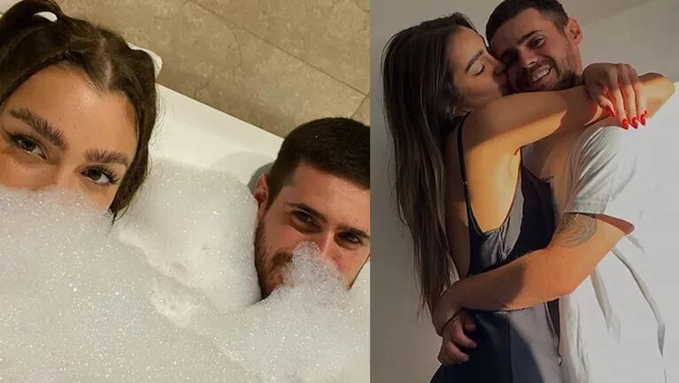 Gastón y su novia se mostraron bañándose juntos.