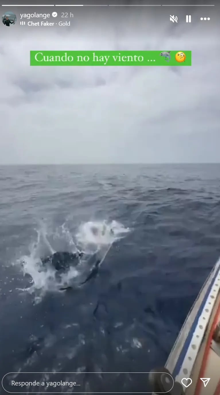 Juana Viale y su novio mostraron qué hacen en su viaje por el océano Atlántico cuando no hay viento: el video
