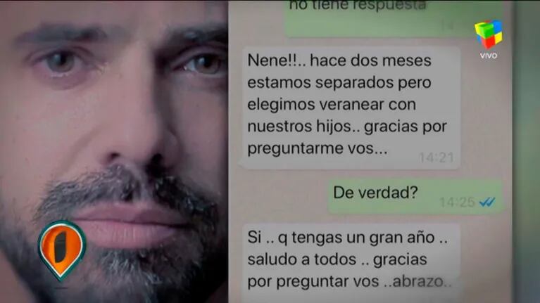 Jorge Rial mostró sus chats privados de WhatsApp con Luciano Castro y Sabrina Rojas sobre la separación