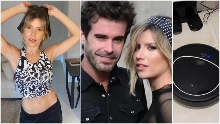 La reacción de Laurita Fernández cuando le propusieron ponerle "Nicolás" a su nueva aspiradora (Fotos: Instagram y Web)