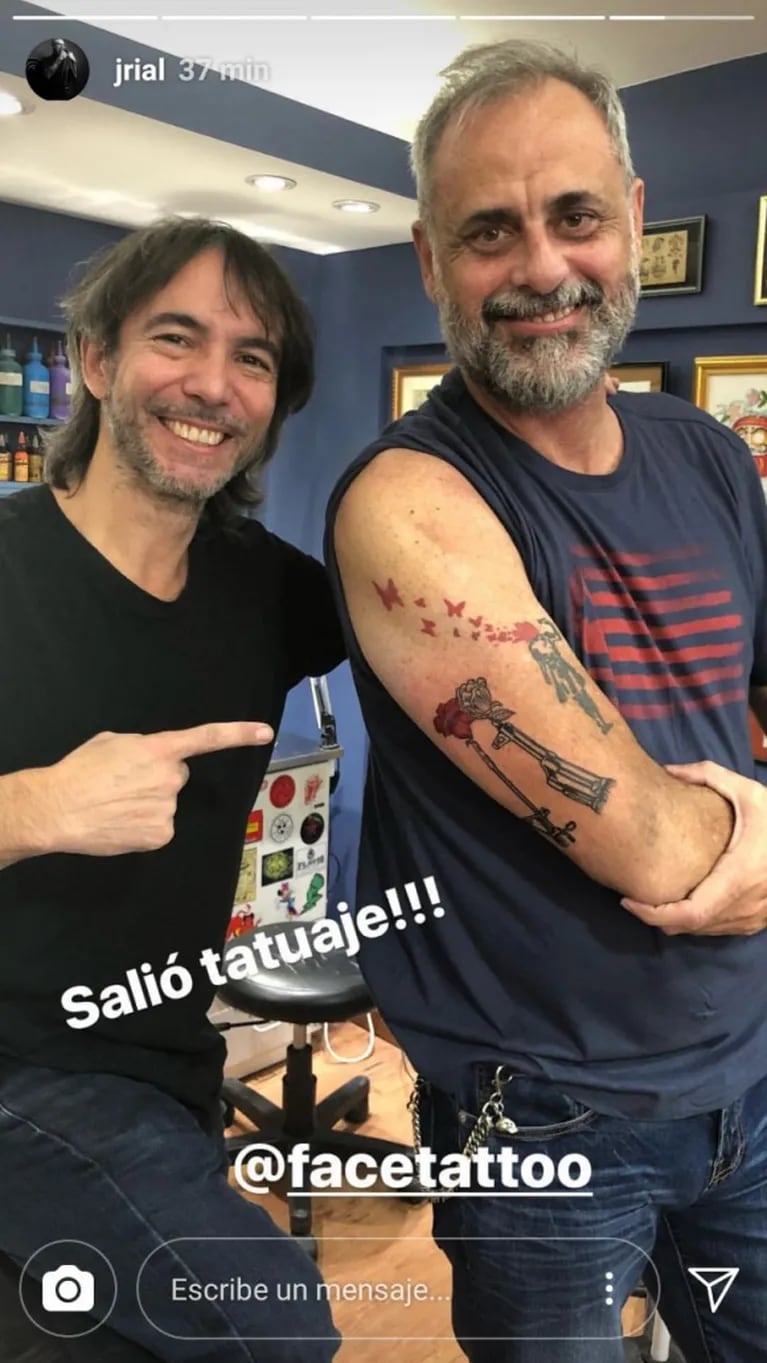 Jorge Rial mostró su flamante tatuaje: "Siempre digo que es el último y nunca cumplo"