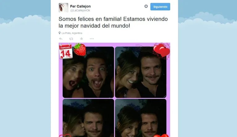 Los sugestivos tweets de María Fernanda Callejón y su marido.