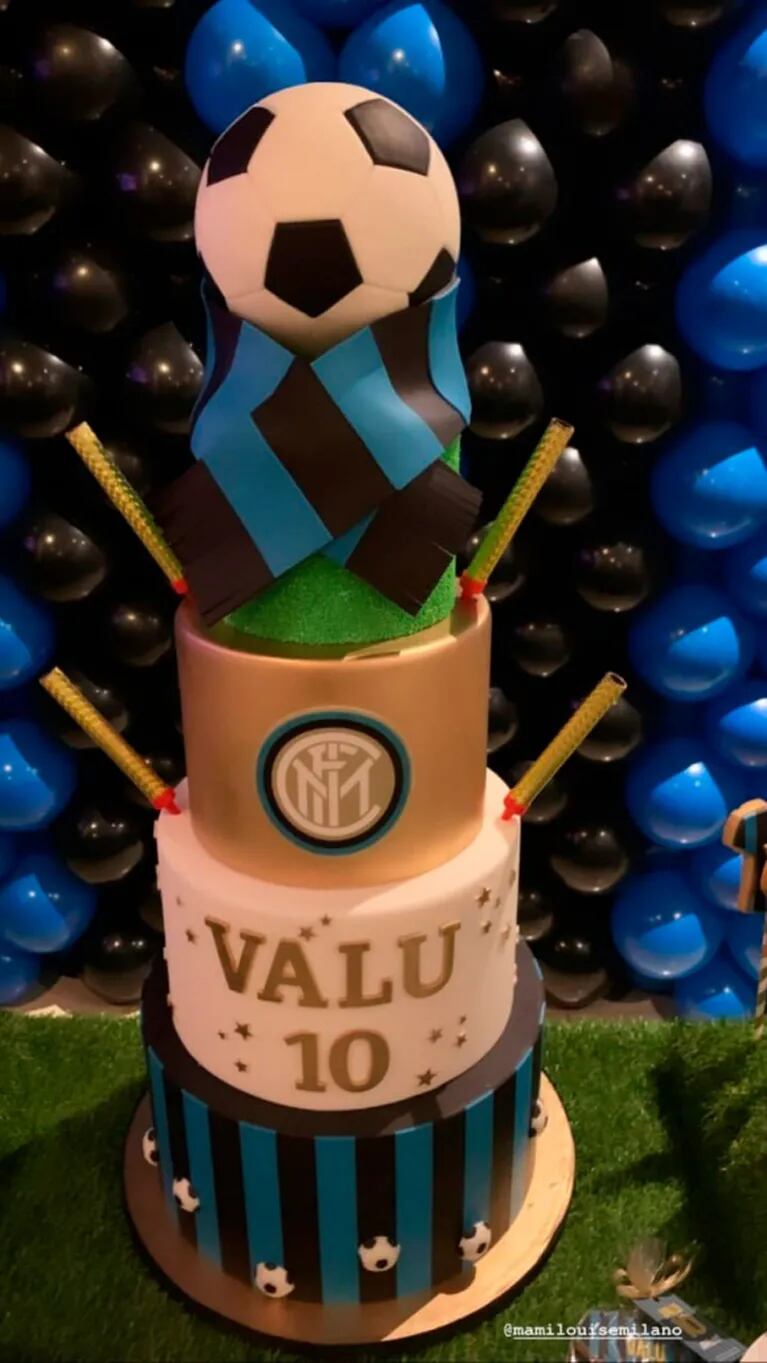 Wanda Nara celebró el cumple de Valentino con un increíble candy bar del Inter, el equipo de Mauro Icardi
