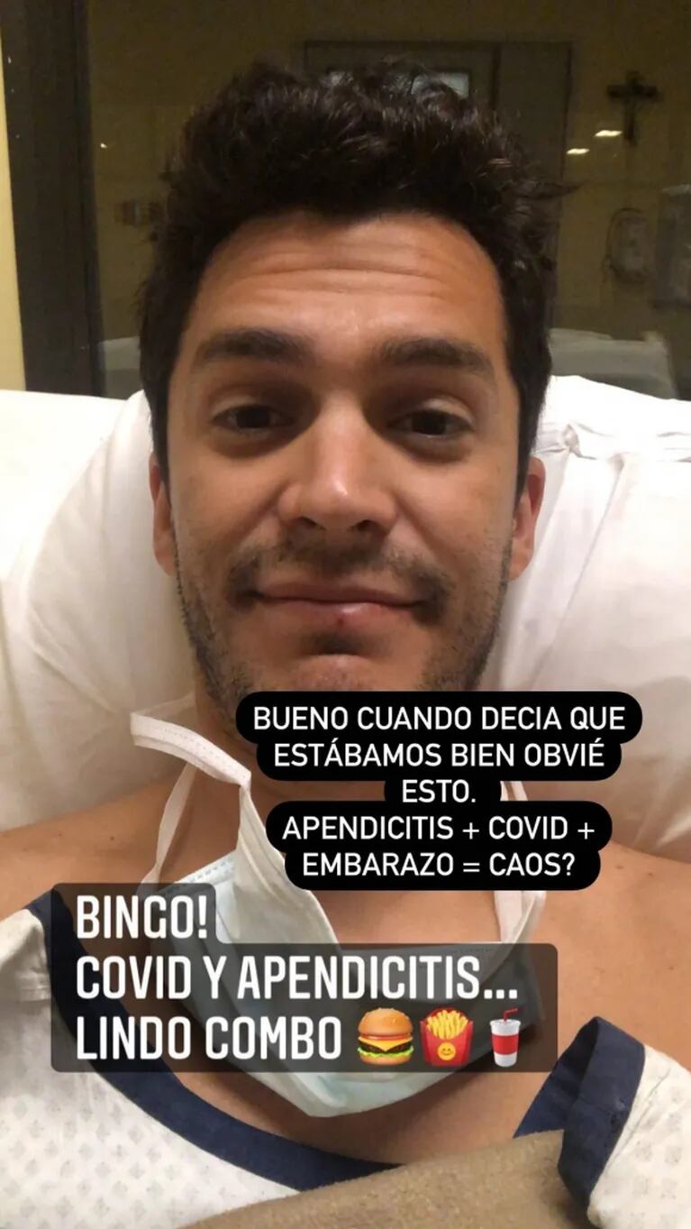 El marido de Felicitas Pizarro, contagiado de covid e internado por una apendicitis