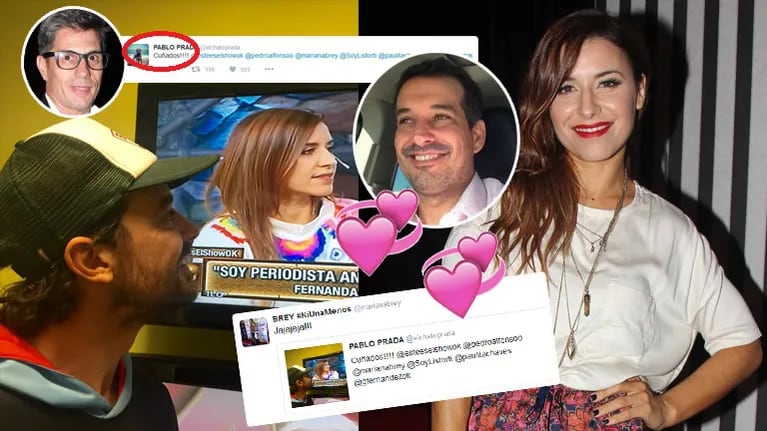 Pedro Alfonso mirando por televisión ¿a su cuñada Mariana Brey? (Foto: Twitter y web)