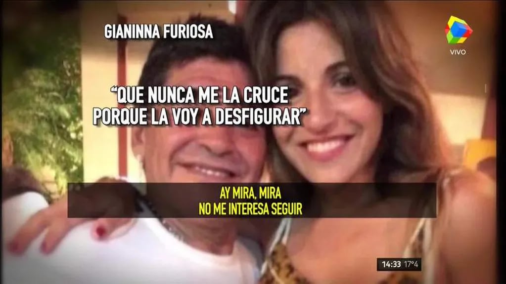 Polémico audio de Gianinna Maradona a su papá criticando a Rocío Oliva