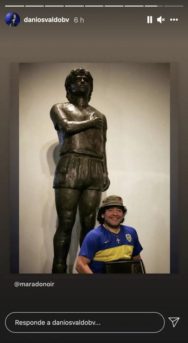 Daniel Osvaldo compartió una foto de Diego Maradona en medio de las declaraciones de Mavys Álvarez