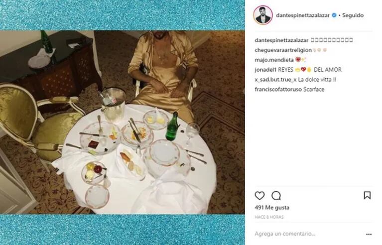 Dante Spinetta publicó fotos íntimas del apasionado festejo de cumple de su novia: "Pura Flama"