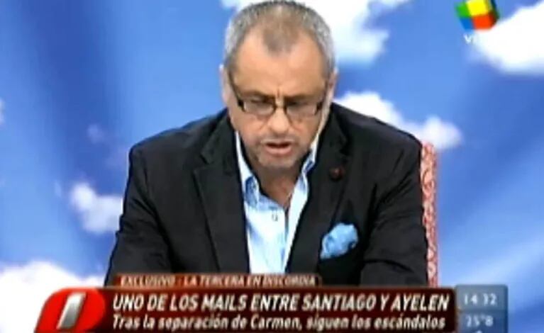 Jorge Rial leyó un supuesto mail que Santiago Bal le habría mandado a Ayelén Paleo. (Captura: América)