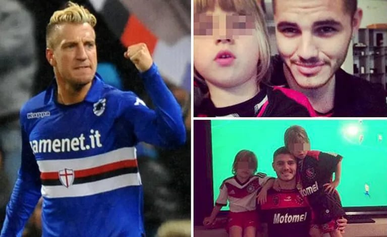 Maxi López y las polémicas fotos de sus hijos con Mauro Icardi. (Fotos: Web y Twitter)