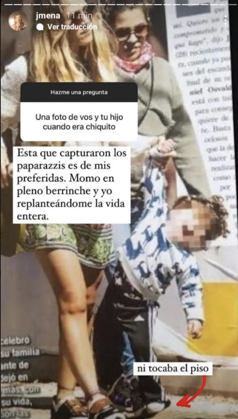 Jimena Barón compartió una desopilante foto de revista junto a su hijo Momo: "En pleno berrinche"