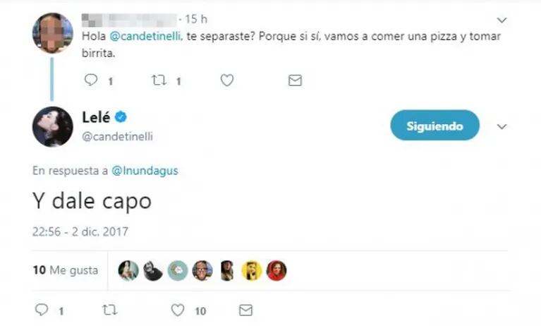Cande Tinelli confirmó su separación de Franco Masini y publicó fuertes tweets: "El error está en desaparecer cuando más uno necesita al otro"
