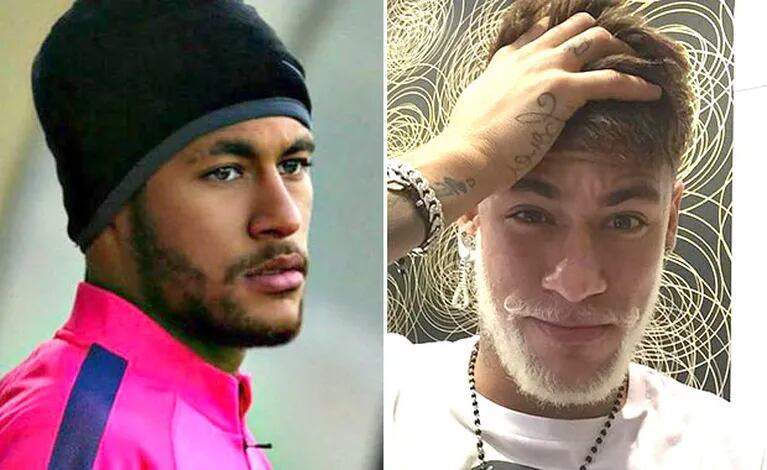 Neymar y un singular cambio de look: se tiñó la barba ¡a lo Papá Noel! (Foto: Twitter)