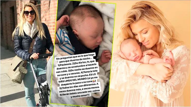 Los tips de Ailén Bechara para que su hijo de un mes duerma a la noche (Fotos: Instagram y Captura de Instagram Stories)