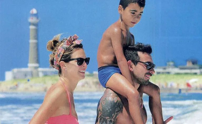 Yanina Scprepante, El Pocho y su hijo Tomás. (Foto: Caras)