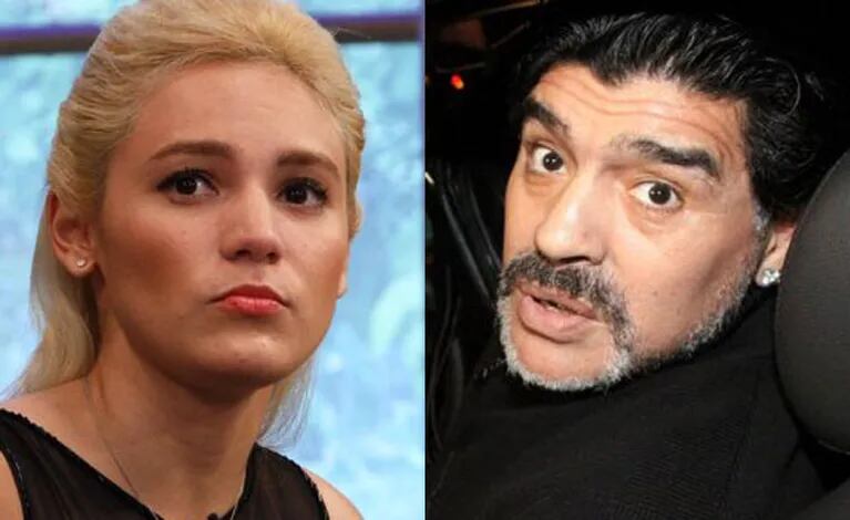 Rocío Oliva vs. Diego Armando Maradona: imposible llevar la cuenta de los rounds (Fotos: Web). 