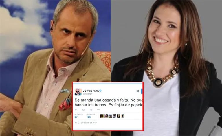 Jorge Rial no le da tregua a Fernanda Iglesias: "Se manda una cag... y falta".