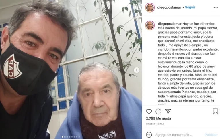 El profundo dolor de Diego Pérez por la muerte de su papá: "Se fue el hombre más bueno del mundo"