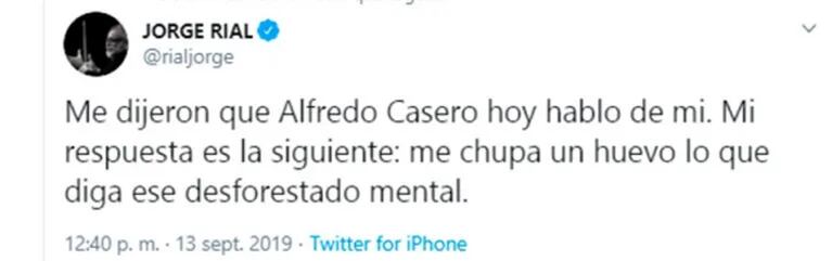 La tremenda respuesta sin filtro de Jorge Rial a Alfrendo Casero: "Deforestado mental"