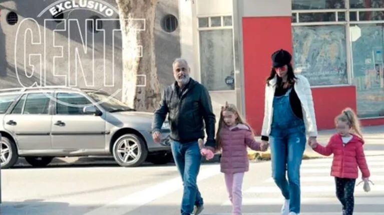 El paseo de Jorge Rial con Romina Pereiro y las hijas de la nutricionista