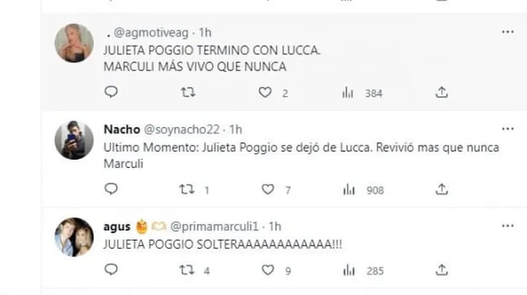 "¡Es ahora, Primo!": los mejores memes de la separación de Julieta Poggio y Lucca Bardelli