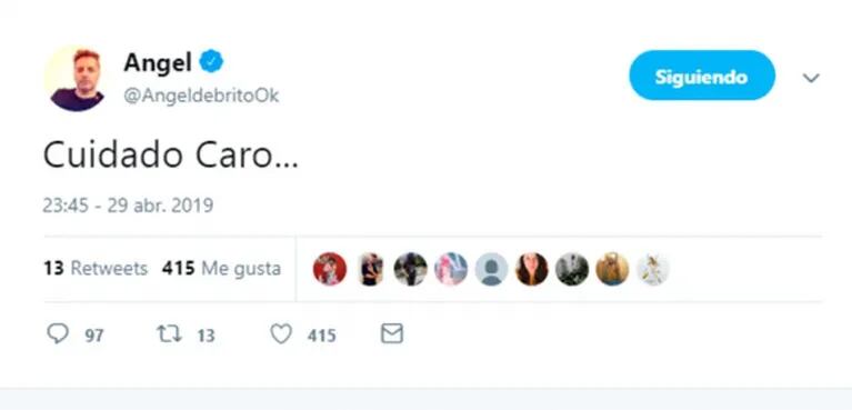 El filoso tweet de Ángel de Brito para Pampita al ver a la China Suárez en la apertura de ShowMatch