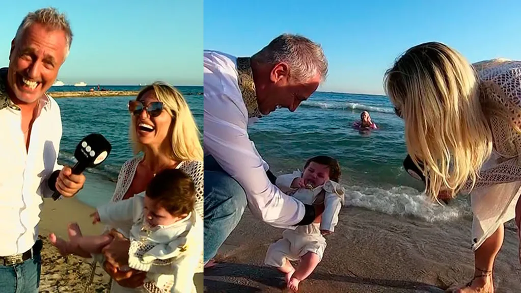 Vicky Xipolitakis y Marley celebraron el "bautismo de mar" de Salvador