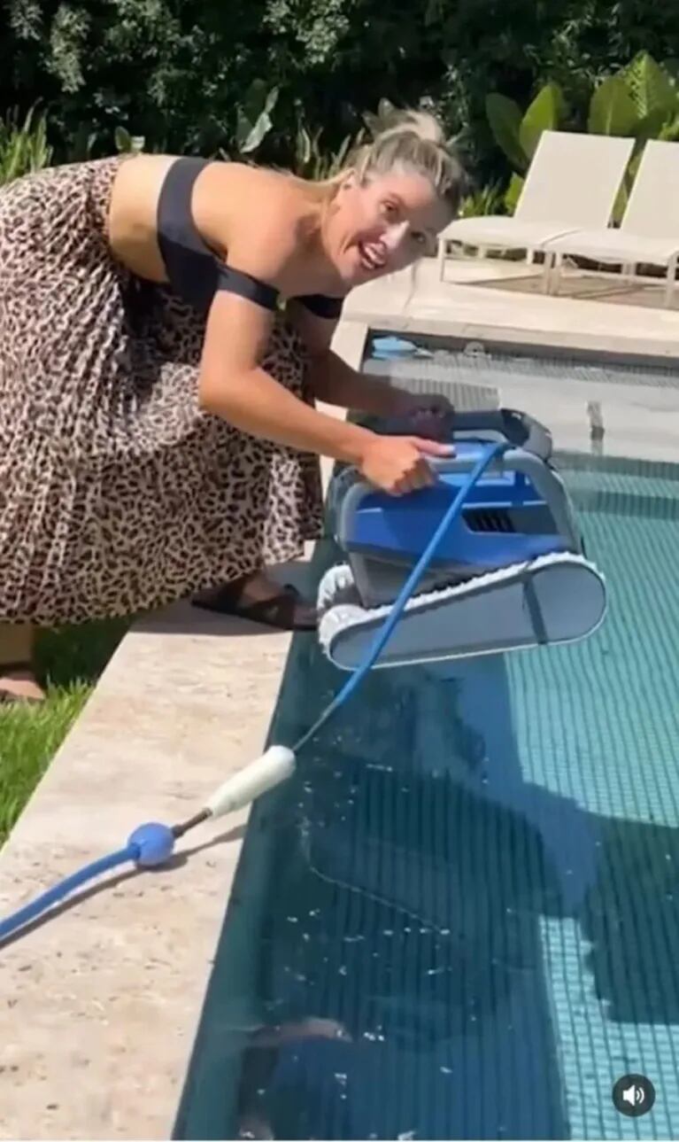 Laurita Fernández estrenó su nueva piscina y la mostró en las redes sociales 