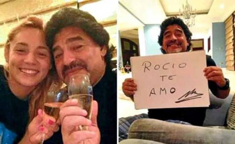 Diego Maradona y Rocío Oliva. (Fotos: Perfil)