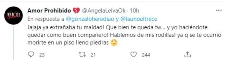 Gonzalo Heredia mandó al frente a Ángela Leiva al hablar de la escena de su muerte en La 1-5/18: "Solo quiero decir que me pisaste la mano todo el tiempo"
