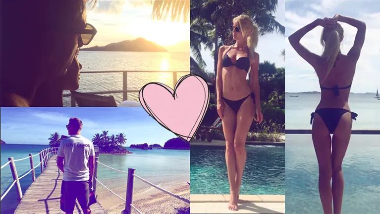 Maxi López y su bella novia sueca en las islas Fiji (Fotos: Instagram).