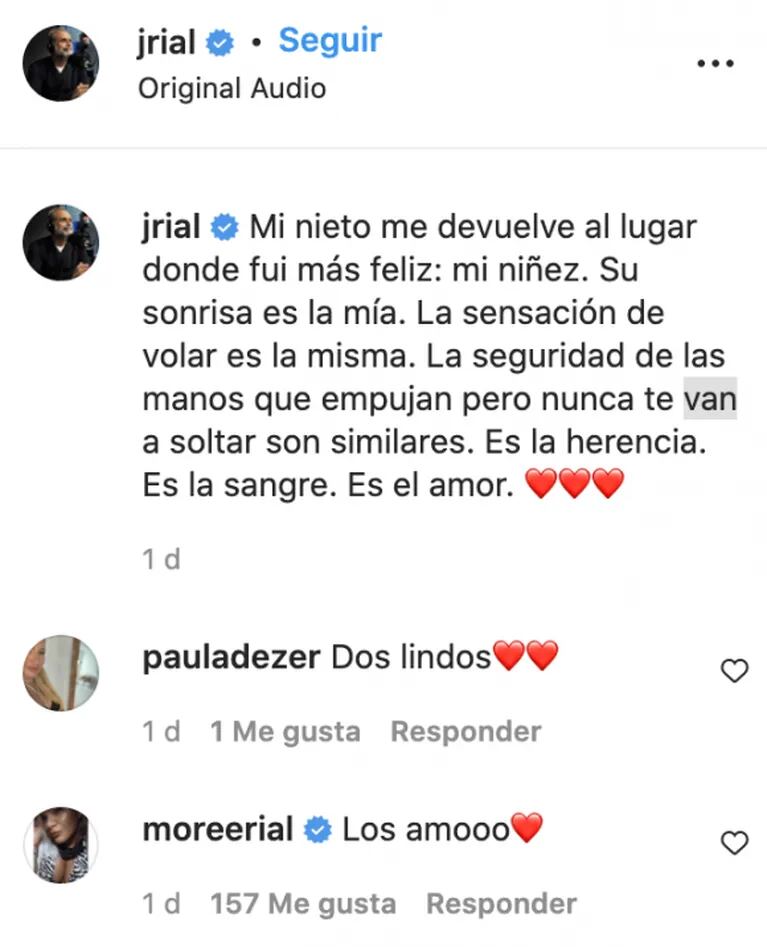 Jorge Rial se reencontró con su nieto en Córdoba y More Rial negó los rumores de distanciamiento: "Los amo" 