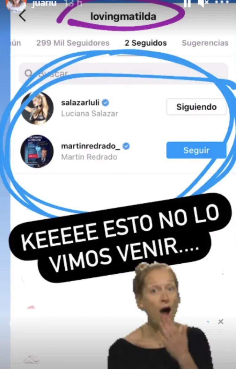 Llamativo detalle de la cuenta de Instagram de la hija de Luciana Salazar, en medio de los rumores de reconciliación con Martín Redrado