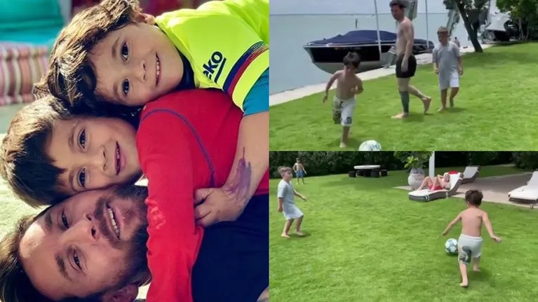 Lionel Messi compartió un dulce video jugando al fútbol con su hijo: "Loquito"