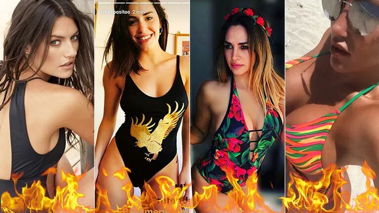 ¡Un fuego! Las diosas adelantaron el verano en traje de baño: bikinis, enterizas y originales diseños.