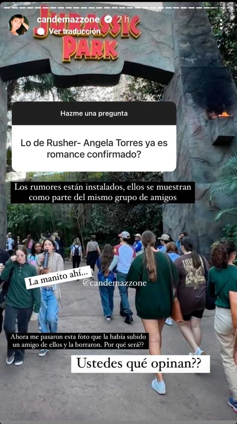 La foto de Rusherking y Ángela Torres que despertó rumores de romance (Foto: Instagram @candemazzone)