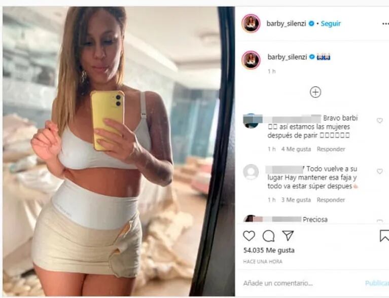 Barby Silenzi posó con su faja de postparto, luego de mostrarse sin filtro tras la cesárea: "Se va acomodando"