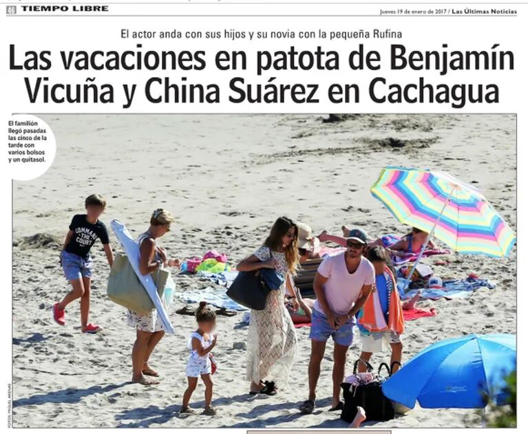 China Suárez y Benjamín Vicuña, junto a todos sus hijos en las playas chilenas de Cachagua