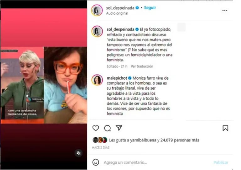 Mónica Farro salió con los tapones de punta contra Malena Pichot: "No se bancan que piense distinto"