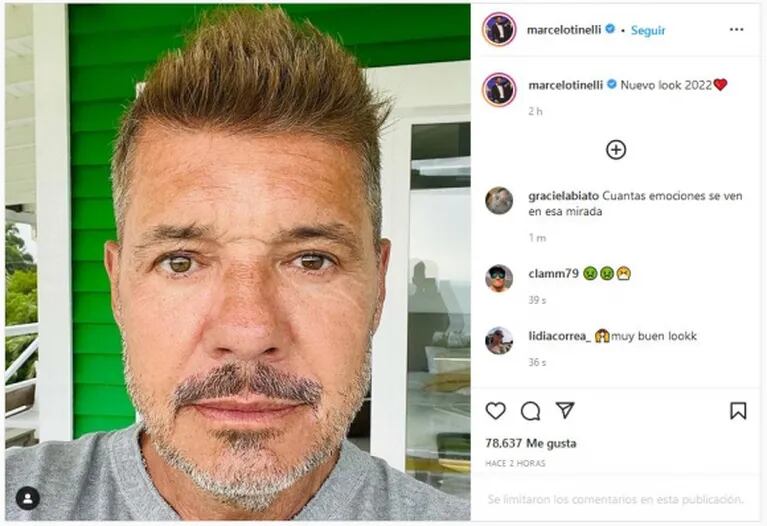 Marcelo Tinelli pasó por la peluquería y compartió una selfie con el resultado: "Nuevo look 2022"