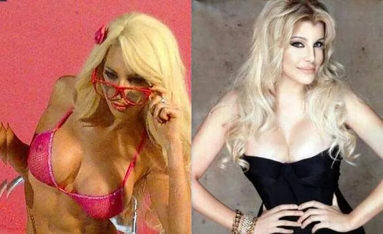 Vicky Xipolitakis se comparó con una Barbie... y saltó Charlotte Caniggia. (Fotos: Twitter y archivo Gente)