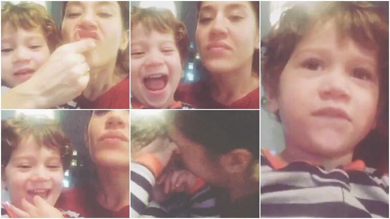 El divertido video del hijo de Jimena Barón intentando silbar (Fotos: Instagram)