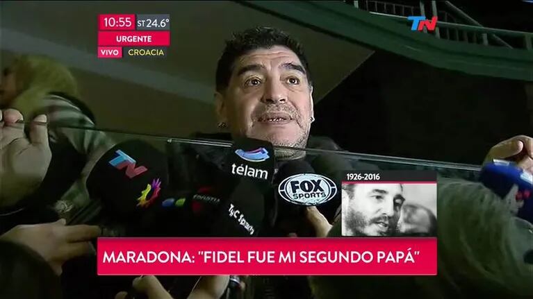 El dolor de Diego Maradona tras la muerte de Fidel Castro: "Fue como mi segundo padre"