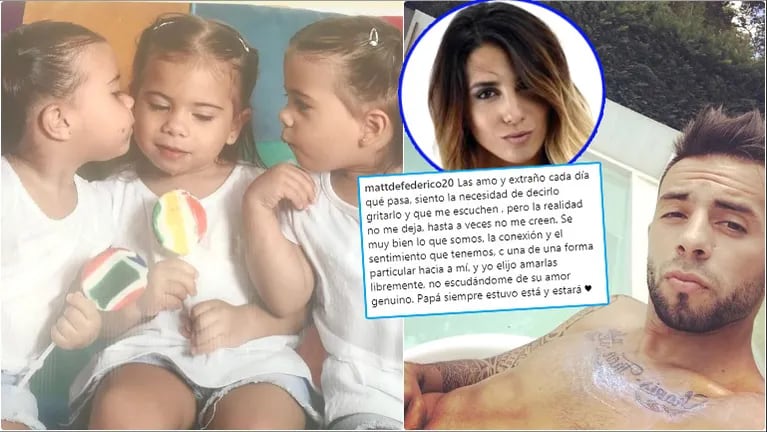 El fuerte mensaje de Matías Defederico a sus hijas tras separarse de Cinthia Fernández (Fotos: Instagram)