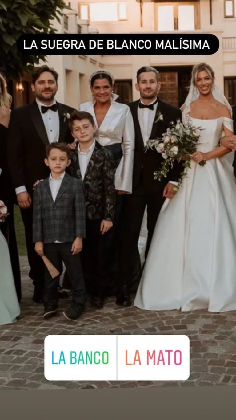 Marlene Rodríguez se vistió de blanco en la boda de Ricky y Stefi Roitman y estalló una "polémica fashion": "La suegra, malísima"