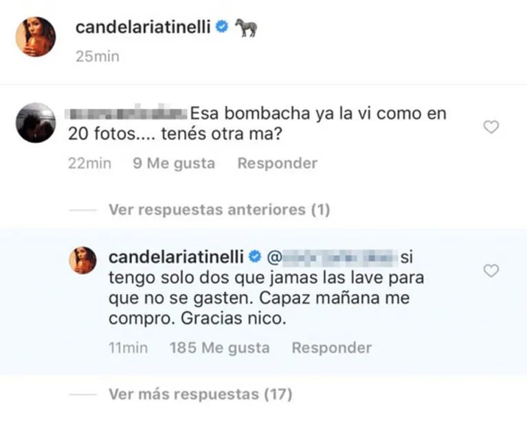 Fuerte respuesta de Cande Tinelli ante una crítica a su lencería y llamativa decisión 2.0 en su Instagram