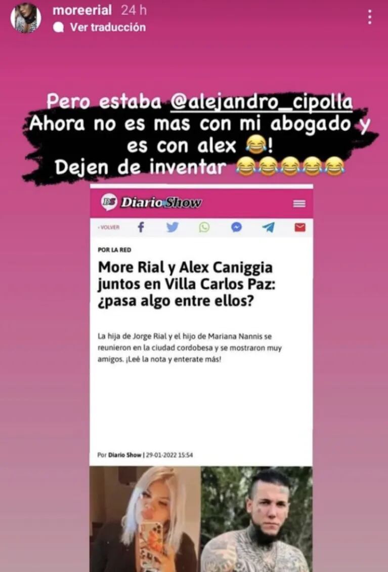 Morena Rial fue categórica al referirse a los rumores de romance con Alex Caniggia: "Dejen de inventar"