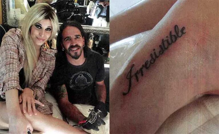Charlotte Caniggia y su primer tattoo. (Foto: revista Caras)