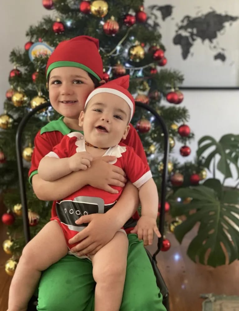 Juana Repetto compartió las fotos navideñas más tiernas de sus hijos 