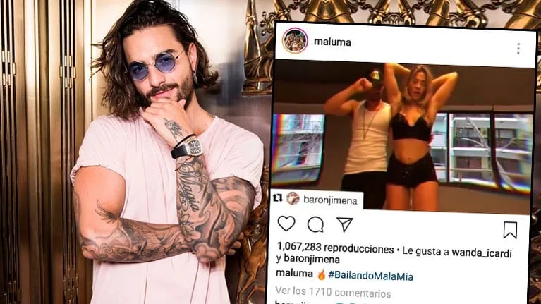 Maluma compartió en sus redes un video sexy de Jimena Barón: ¡la reacción de la actriz!